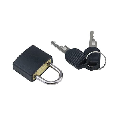 Dnyta 5 Pack Black Mini Padlocks with Keys Small Locks for Travel Suitcase - style: Square shape- Black