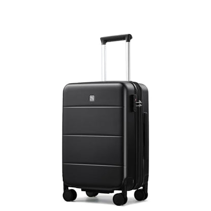 Hanke Carry On Luggage 22x14x9 Airline Approved Hardside 20 Inch Suitcase - color: Jet Black, size: 20 Inch EXT