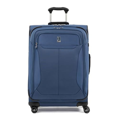 Travelpro Tourlite Softside 25" Expandable Luggage with 4 Spinner Wheels, Lightweight Suitcase, Checked Medium, Blue - color: Blue, size: Checked-Medium 25-Inch