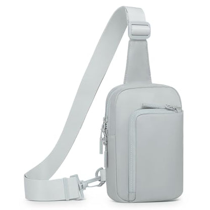 Mini Sling Bag for Men Women Fits for 6.3" Phone, Light Grey - color: 2 Pocket-light Grey