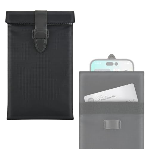 Signal Blocking Case Sleeve for Phones - RFID & WiFi Shielding Pouch for Cell Phone, Key Fob, Passport, ID Card in Travel Commute Work for Anti-Tracking, Privacy & Data Protection, 1 Pc Black