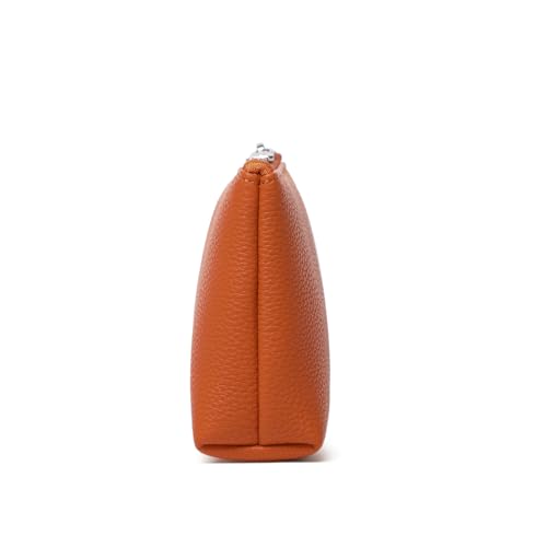 Small Makeup Bag for Purse, Leather Cosmetic (Vitality Orange) - color: PU/Vitality Orange