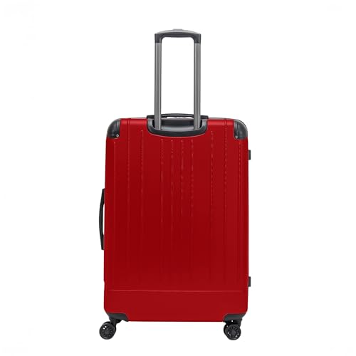 Flying Axis Collection Lightweight Hardside Expandable 8-Wheel Spinner Luggage, Cherry Red, 28-Inch Checked - color: Cherry Red, size: 28-Inch Checked