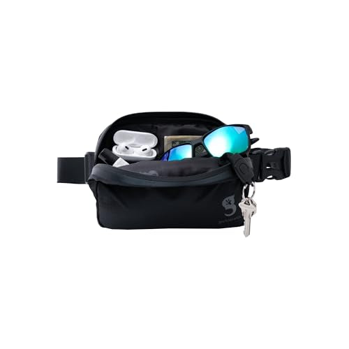 geckobrands Waterproof Belt Bag – Water-Resistant Gear Organizer with Phone Window & Adjustable Strap - color: Black