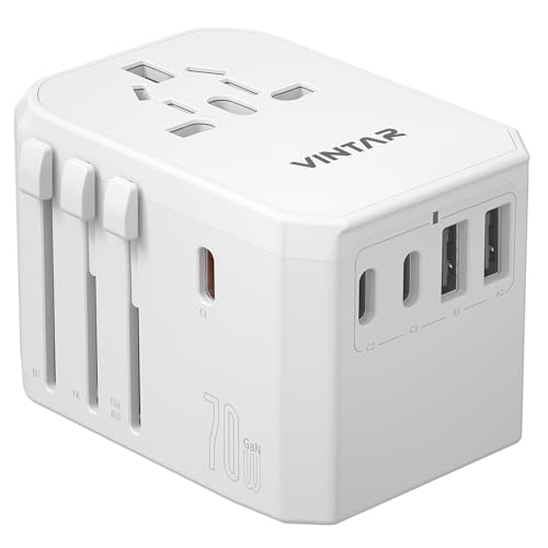 VINTAR Universal Travel Adapter, 70W GaN International Power Adapter - color: 70W White