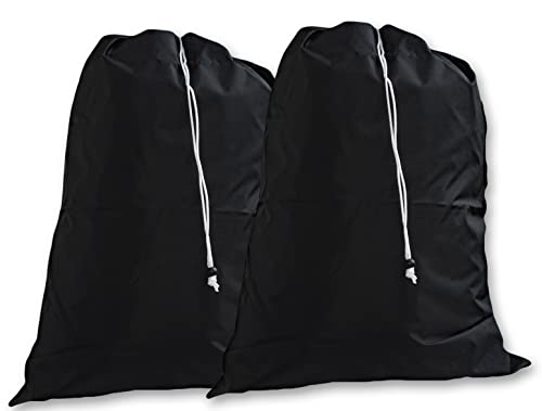 Extra Large Heavy Duty Laundry Bag, Black, (2 Pack) - color: Black