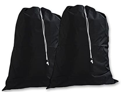 Extra Large Heavy Duty Laundry Bag, Black, (2 Pack) - color: Black