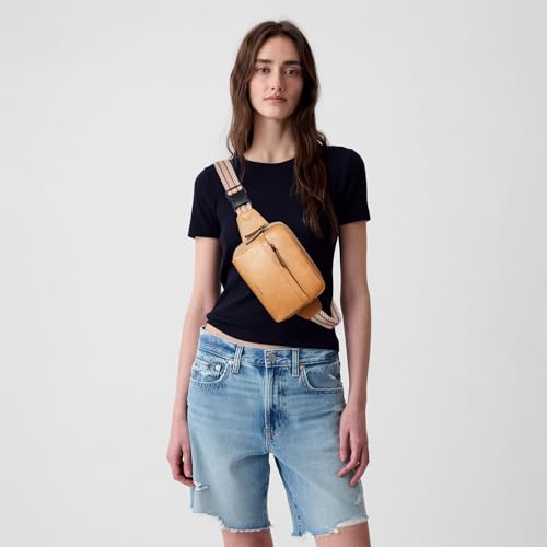 LATMAP 3L Fanny Packs Belt Bag for Women Small Everywhere Crossbody Bag Waist Packs Faux Leather Sling Chest Travel Purse - color: 1-Tan