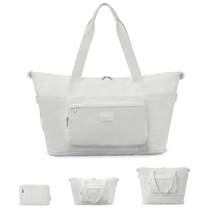 Hanke Underseat 40L Foldable Expandable Travel Tote Bag with 11 Pockets - color: White