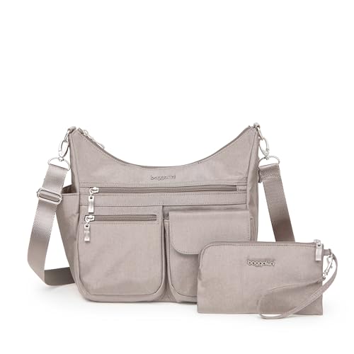 Baggallini Modern Everywhere Crossbody Bag for Women 11x9x4.5 Rfid Hobo Bag - color: Moonrock