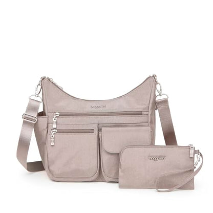 Baggallini Modern Everywhere Crossbody Bag for Women 11x9x4.5 Rfid Hobo Bag - color: Moonrock