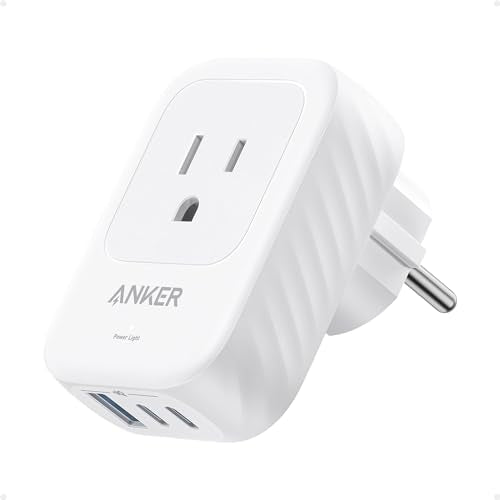 Anker Travel Adapter, European Travel Plug Adapter, US to Europe, 15W