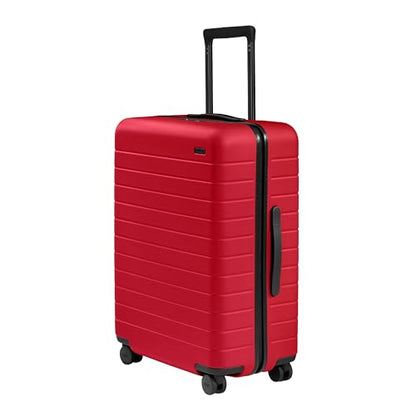Away Medium Checked Luggage, 26-inch Lightweight Hardside Spinner Suitcase - color: Cherry Red