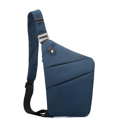 Anti Theft Travel Bag Sling Cross-body Bag Large Capacity - color: Blue, style: Left Shoulder