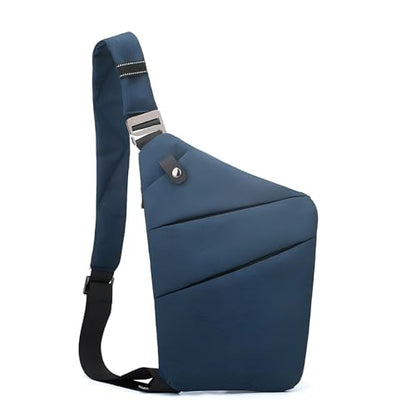 Anti Theft Travel Bag Sling Cross-body Bag Large Capacity - color: Blue, style: Left Shoulder