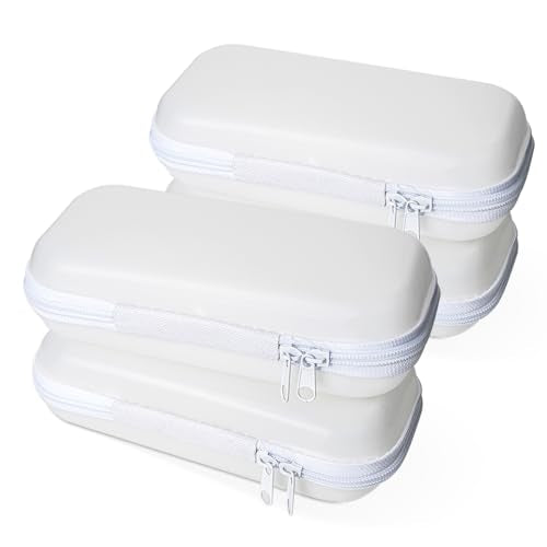 4 pcs Hard Shell Zipper Case, Hard Plastic Zipper Case, Travel Toiletry Bag, Diaper Bag Organizer Pouches Matte Hard Shell Cosmetic/Toiletry Pouch, Travel Organizer, Toy Storage Bins for Travel