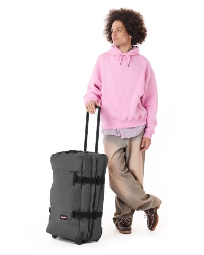 Eastpak Tranverz M – 78L Large Wheeled Luggage with Dual Compartments, TSA Lock, Compression Straps & Smooth-Wheeling System, Black Denim - color: Black Denim, size: 78 Liter Checked Bag
