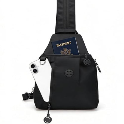 Oxford Anti Theft Backpack for Women,Pocket Multi Pocket Crossbody Bag. - color: Black