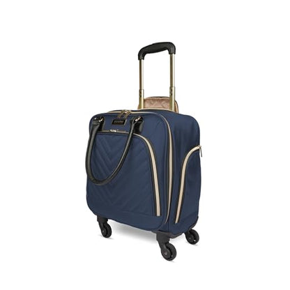 Kenneth Cole REACTION Chelsea Chevron Quilted Luggage, Navy, Underseater, 17-Inch Carry On - color: Navy, size: 17-Inch Underseater