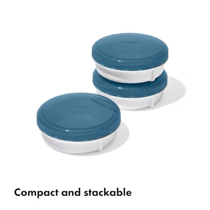 OXO Good Grips Prep & Go Leakproof Condiment Container - 2 oz, Ocean Blue - color: Ocean Blue, style: Condiment Keeper - 3 Pack