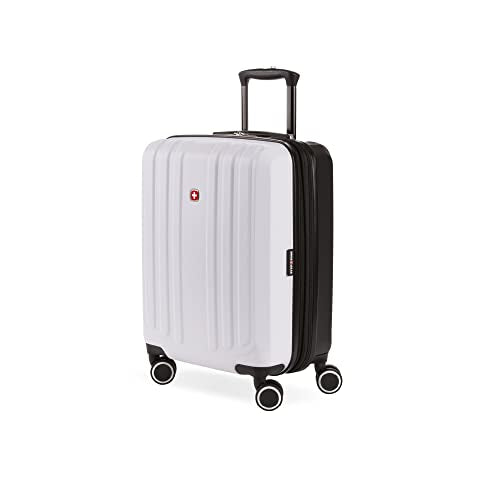 SwissGear Duet Expandable Luggage, Hard Shell Carry-On Luggage with Spinner Wheels - color: Black/White, size: Carry-On 19-Inch