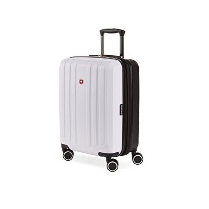 SwissGear Duet Expandable Luggage, Hard Shell Carry-On Luggage with Spinner Wheels - color: Black/White, size: Carry-On 19-Inch