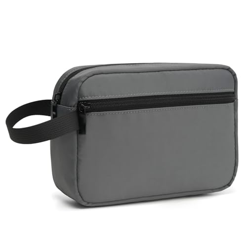 Travel Toiletry Bag for Men & Women, Hanging Cosmetic Organizer - color: Charcoal Gray