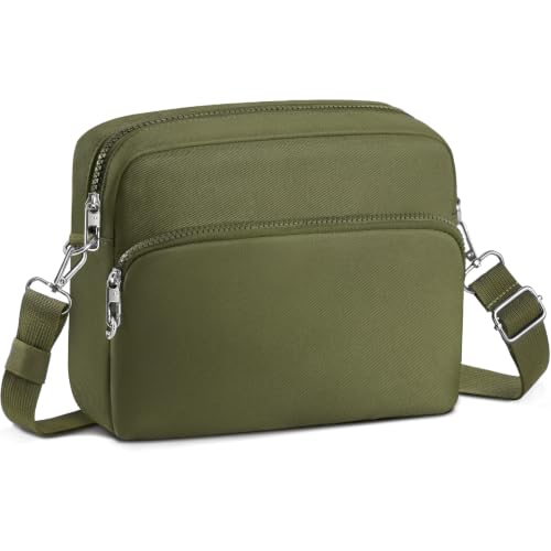 TOPEAST Anti-Theft Crossbody Travel Bag for Women Men, Lightweight Shoulder Bag Classic Design for Trip, Daily Use, Sport - color: Olive Green