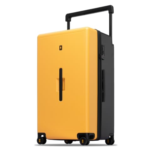 LEVEL8 Wide Handle Luggage, 28 Inch Hardshell Large Suitcase, Yellowblack - color: Yellowblack, size: 28Inch