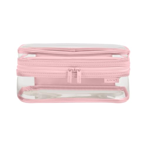 Away Clear Toiletry Bag, Water-Repellent, TSA Approved Travel Organizer - color: Blush Pink
