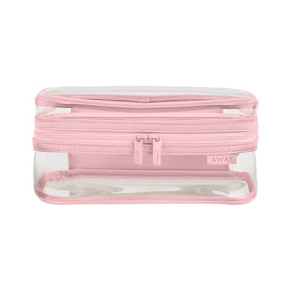 Away Clear Toiletry Bag, Water-Repellent, TSA Approved Travel Organizer - color: Blush Pink