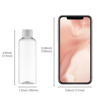 Tekson Travel Bottles for Toiletries, 3.4oz Mouthwash Container, Screw Top - color: White