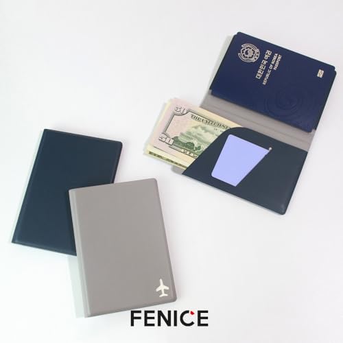 Fenice Plane Passport Holder with Card Slot Boarding Pass Pocket, RFID Blocking, Waterproof PU Leather, 7 Color Options (YELLOW) - color: YELLOW