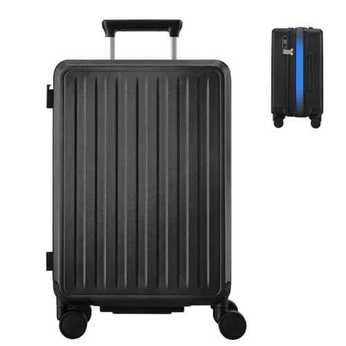 MILADA Expandable Medium Suitcase 24 Inch, Hardside Checked Luggage, Black - color: Jet Black, size: Checked Medium 24 Inch
