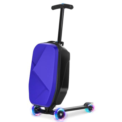 Scooter Luggage for Kids, Ride On Suitcase, Lightweight Foldable Luggage - color: Blue