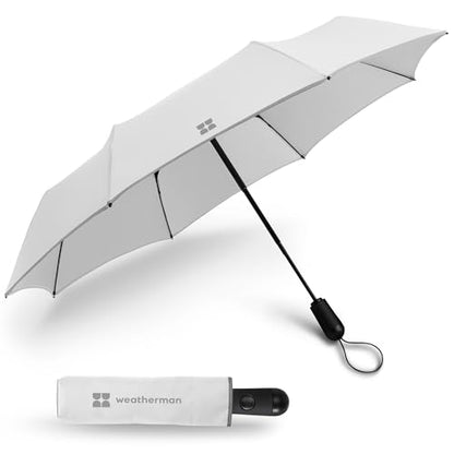 Weatherman Premium Small Compact Mini Umbrella for Travel - color: White