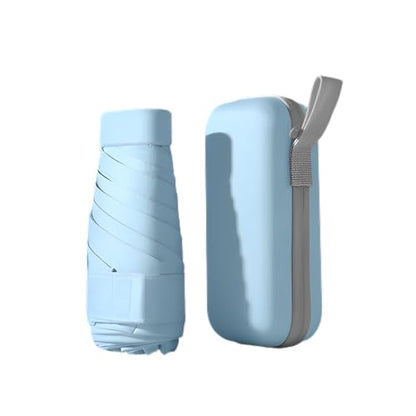 Mini Travel Sun Umbrella for Purse, UPF 50+ with Case - color: Sky Blue