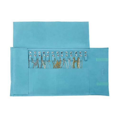 UnionPlus Travel Necklaces Roll Organizer Anti-Tangle River Blue - color: River Blue, size: Medium