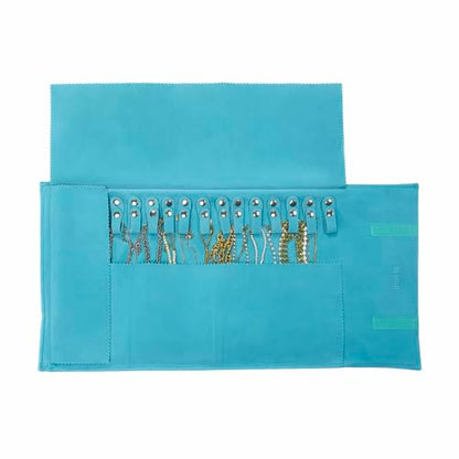 UnionPlus Travel Necklaces Roll Organizer Anti-Tangle River Blue - color: River Blue, size: Medium
