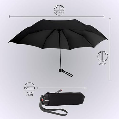 Knirps T.020 Small Manual Open Close Rain Umbrella - Compact Travel Umbrella for Adults - color: Black