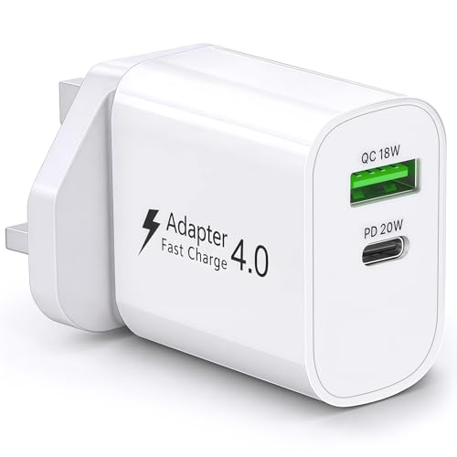 UK Travel Plug Adapter, PD 20W QC 18W UK USB C Charger Block