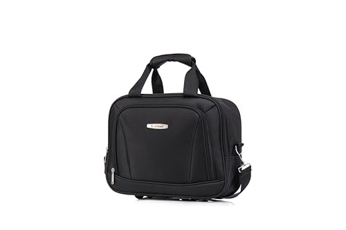 Rockland Melbourne Hardside 2 Piece Expandable Spinner Wheel Luggage Set, Carry-On 20" and Tote 14", Black - color: Black, size: 2 Piece (20"/14" Tote)