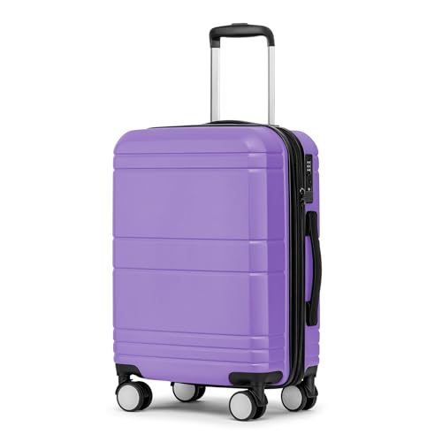 Carry On Luggage 22x14x9 Airline Approved,Hardside Suitcase,20 In,Lt Purple - color: Lt Purple