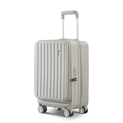 TRAVELEO 4 Piece Expandable Hardshell Pink Luggage Sets with Spinner Wheels, Lightweight Travel Suitcase Set with TSA Locks, 20 inch Carry On for Women (Light Beige, 3 Piece Set) - color: Light Beige, size: 3 Piece Set