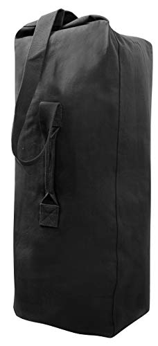 Heavyweight Top Load Canvas Duffle Bag - color: Black, size: 25" X 42"