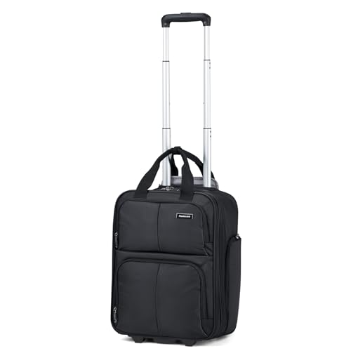 Hanke 16 Inch Expandable Carry on Luggage with 2 Wheels Airline Approved - color: Black, size: 16 Inch EXT
