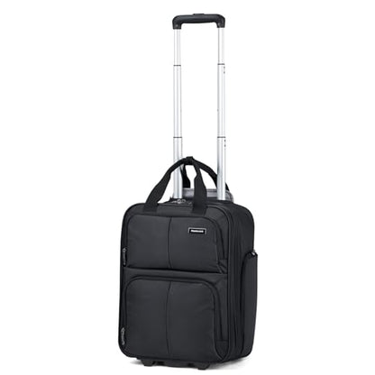 Hanke 16 Inch Expandable Carry on Luggage with 2 Wheels Airline Approved - color: Black, size: 16 Inch EXT