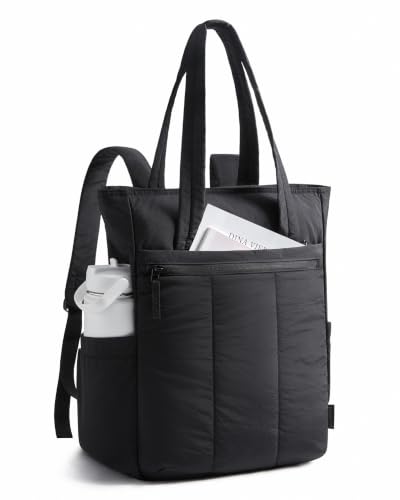 BAGSMART 여성용 백팩, 여행용 15.6인치 토트 백팩 - color: 블랙.