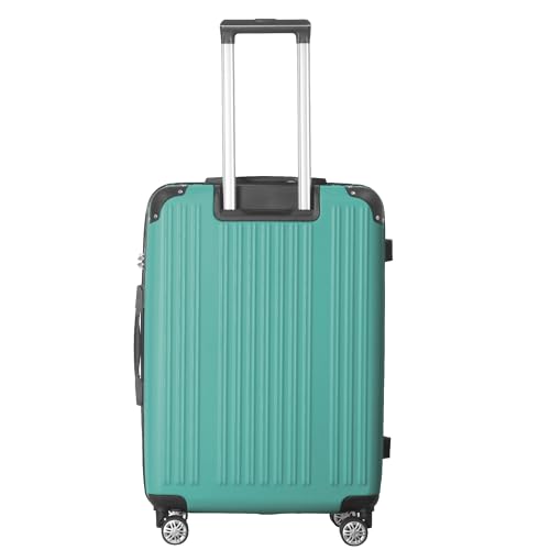 3-Piece Luggage Set 3 (20"/24"/28"), Hardside Suitcases with 8 Spinner Wheels, Scratch-Resistant ABS Shell, set2, set3 Travel Suitcase, TSA Lock (Ribbed Surface, Fresh Green) - color: Fresh Green, style: Ribbed Surface