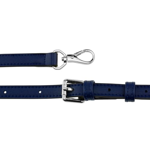 Allzedream Leather Purse Strap Replacement Crossbody Handbag Long Adjustable (Blue, Silver Hardware) - color: Blue, Silver Hardware